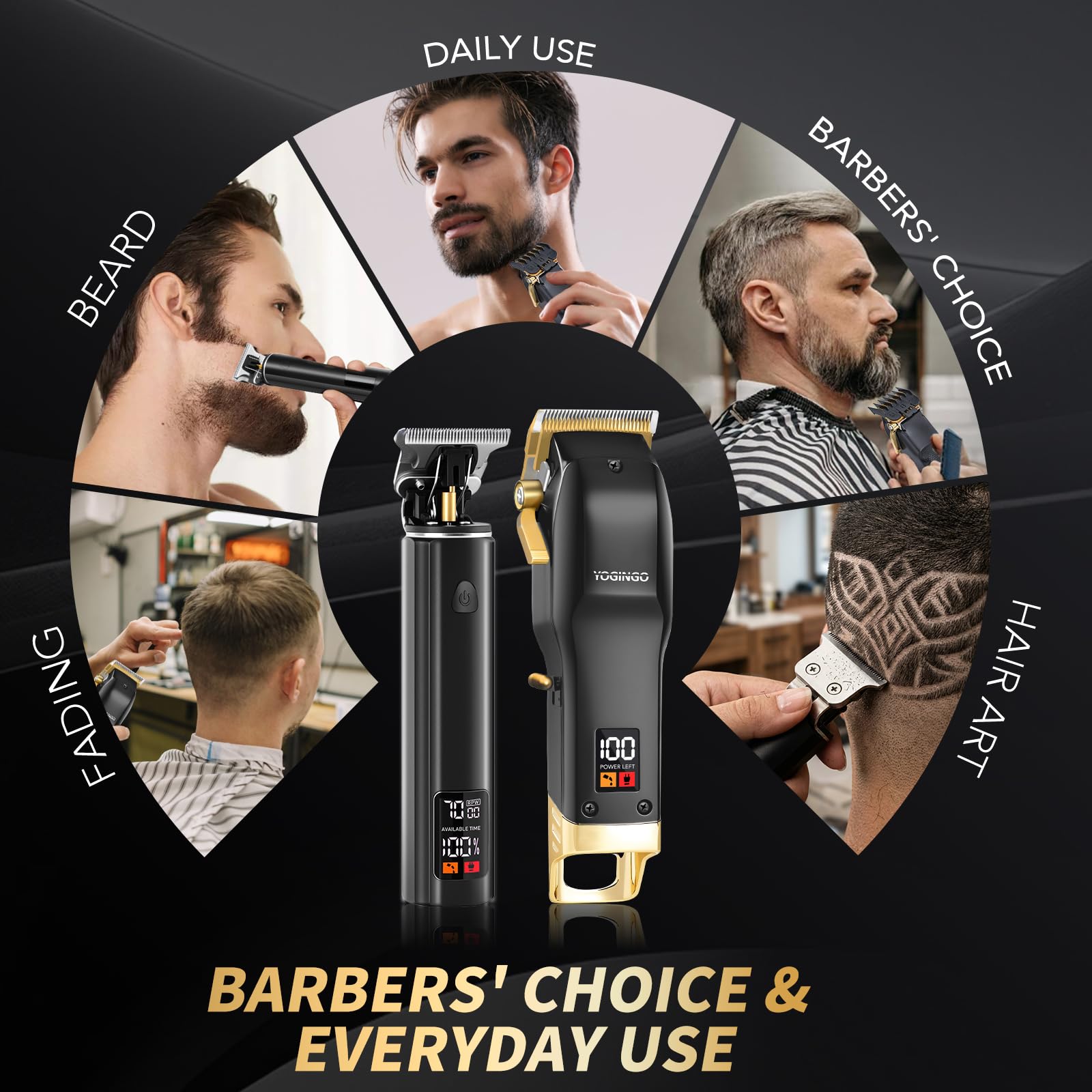 Set di tagliacapelli da uomo, tagliacapelli professionale e tagliacapelli, senza fili, per tagliare i capelli, per barba e barbiere