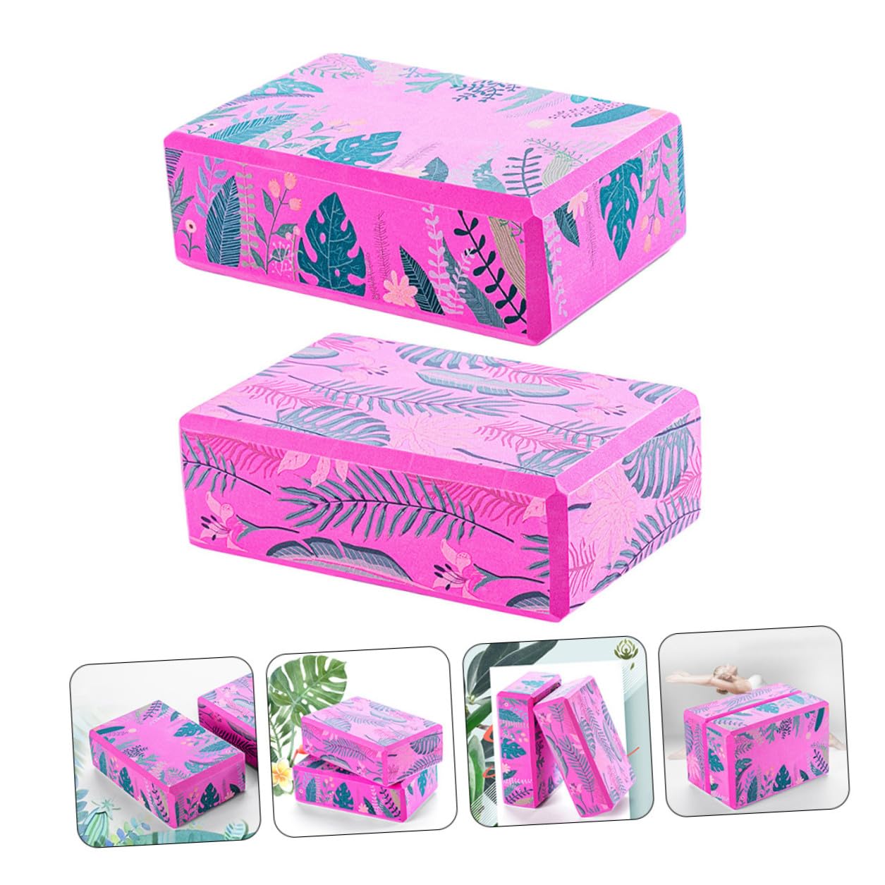 Healifty Bloques de Yoga Antideslizantes de Alta Densidad 2 Piezas Accesorios para Fitness y Pilates Soporte para Estiramientos y Ejercicios de Equilibrio Color Rosa