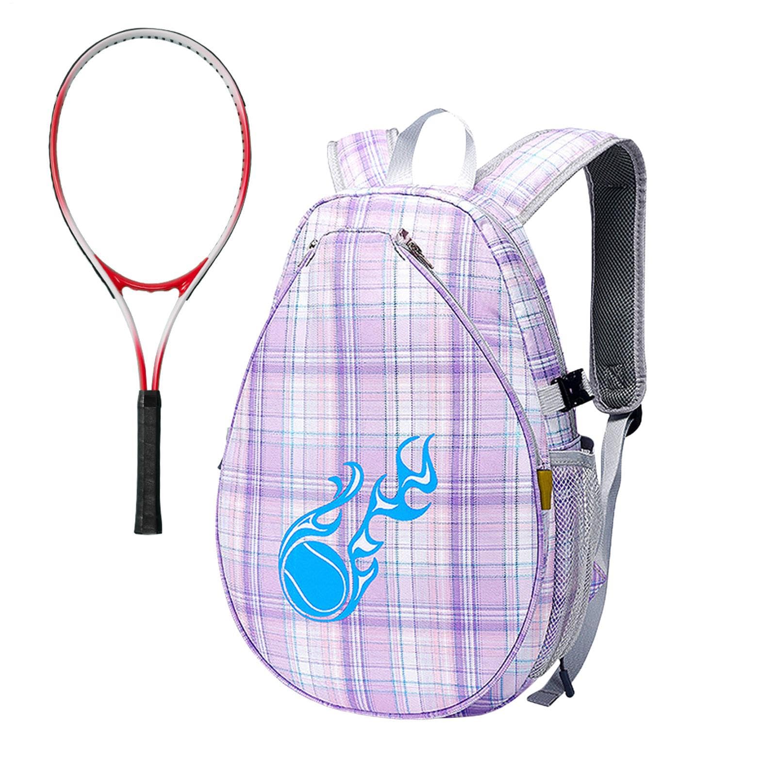 Zaino da tennis per bambini con motivo badminton, racchetta con funzione giovanile, attrezzatura per principianti, set da torneo, zaino sportivo per campo estivo