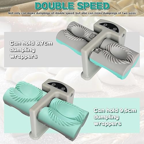 Miniatura 5 de Máquina eléctrica para hacer albóndigas, 2 tamaños de cabezal doble máquina automática de bolas de masa para el hogar, herramienta de fabricación de