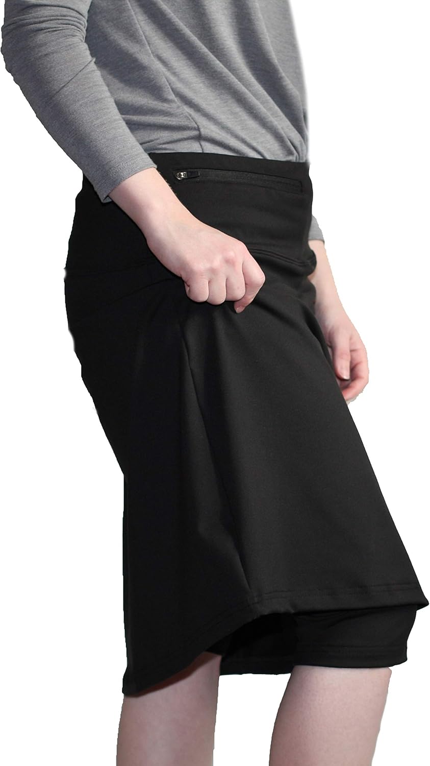 Modest Athletic Sweat Skirt Built in Shorts Leggings Pockets Skort | Girls Womens Knee Length Skirts : Sports & Outdoors