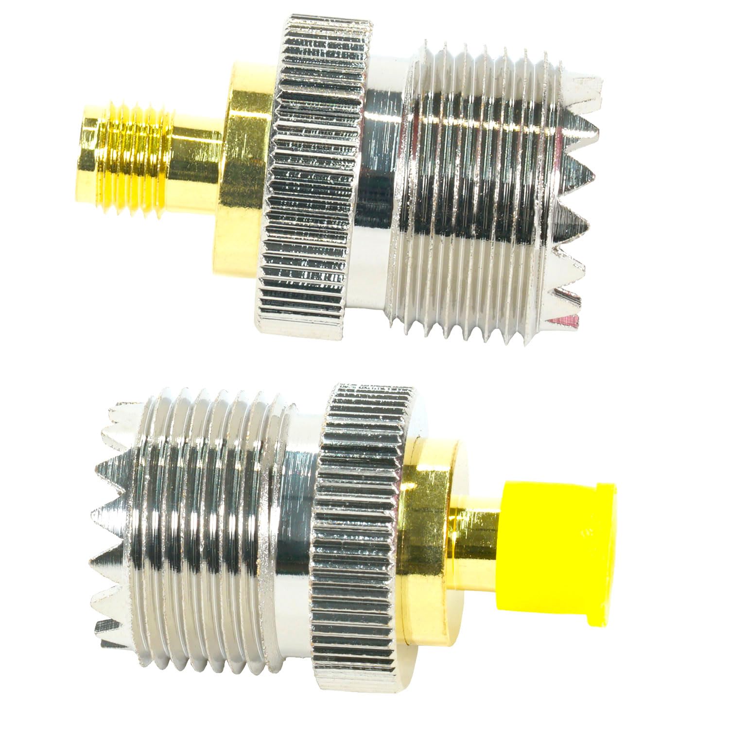 Fohevers 2 Pcs UHF SO239 Female to SMA Female Antenna Adapter for TV Wireless LAN Devices Wi-Fi Radios, UHF/F-SMA/F