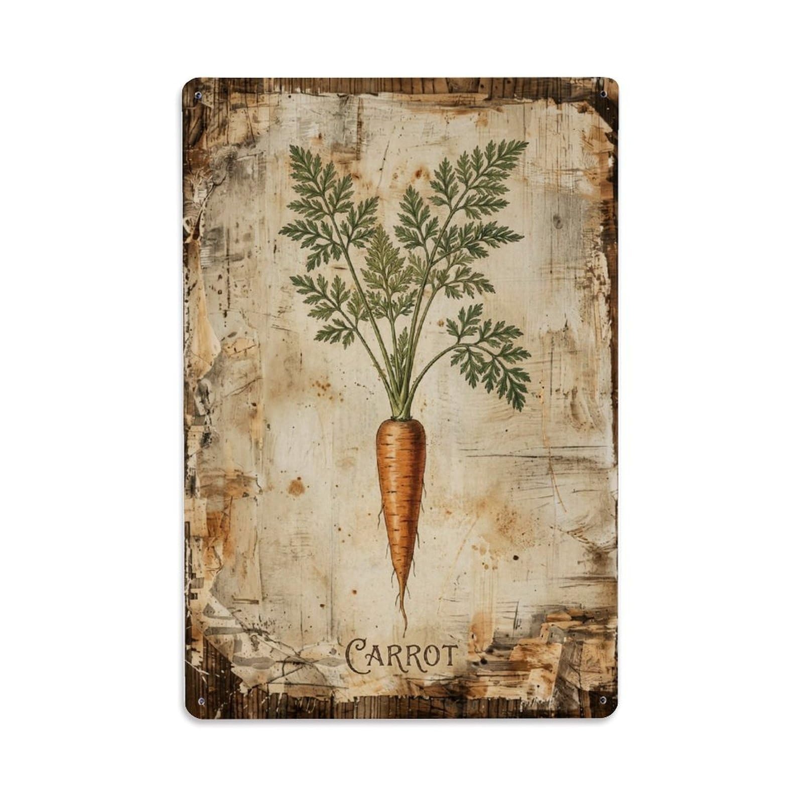Fqnyr Style Carrot Vegetable Orange Metal Tin Sign Plaque Wall Decor For Cafe, Club Bar, Office, Home Garden Metal Poster 8X12inch