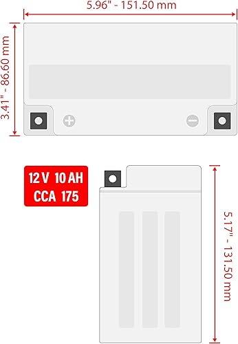 Miniatura 2 de Caltric Agm - Batería compatible con Honda Cn250 Cn-250 Helix 250 1986 1987 1992-2007