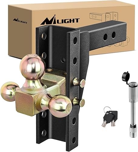 Miniatura 47 de Nilight Receptor de enganche de grillete de 2 pulgadas, 45000 libras, resistencia a la rotura, grillete de anillo en D de 3/4 pulgadas con pasador