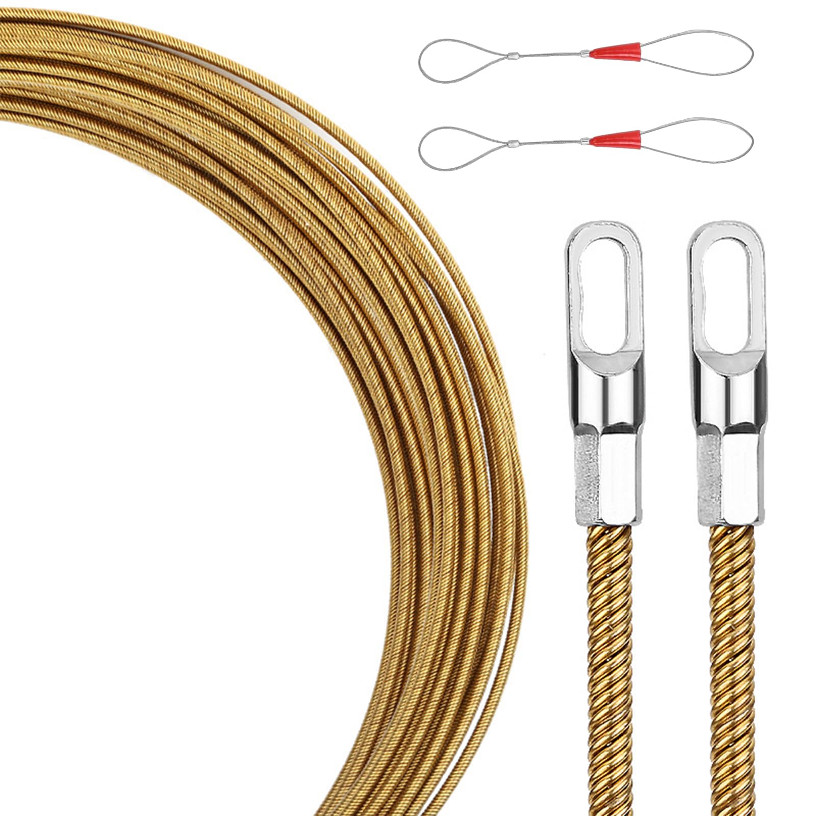 Buxuaaaa Multicolor Flexible Spring Wire Puller Threader With Flat Tip And Double Cable Ties For Efficient Wiring Flexible Draw Tape