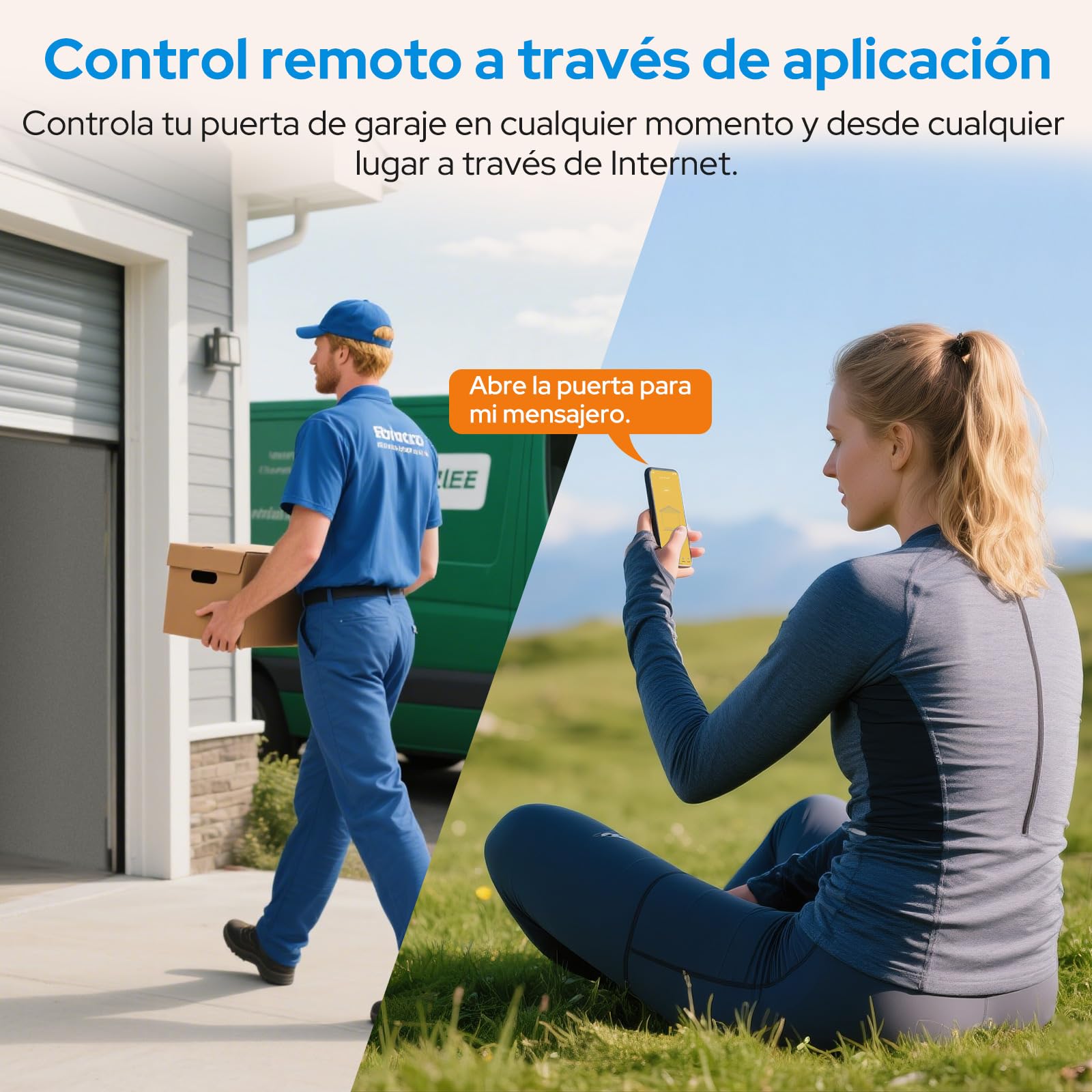 LoraTap Abridor de Puerta de Garaje Inteligente WiFi, Control Remoto de aplicación Smart Life y Control de Voz, Compatible con Alexa y Google Asistente