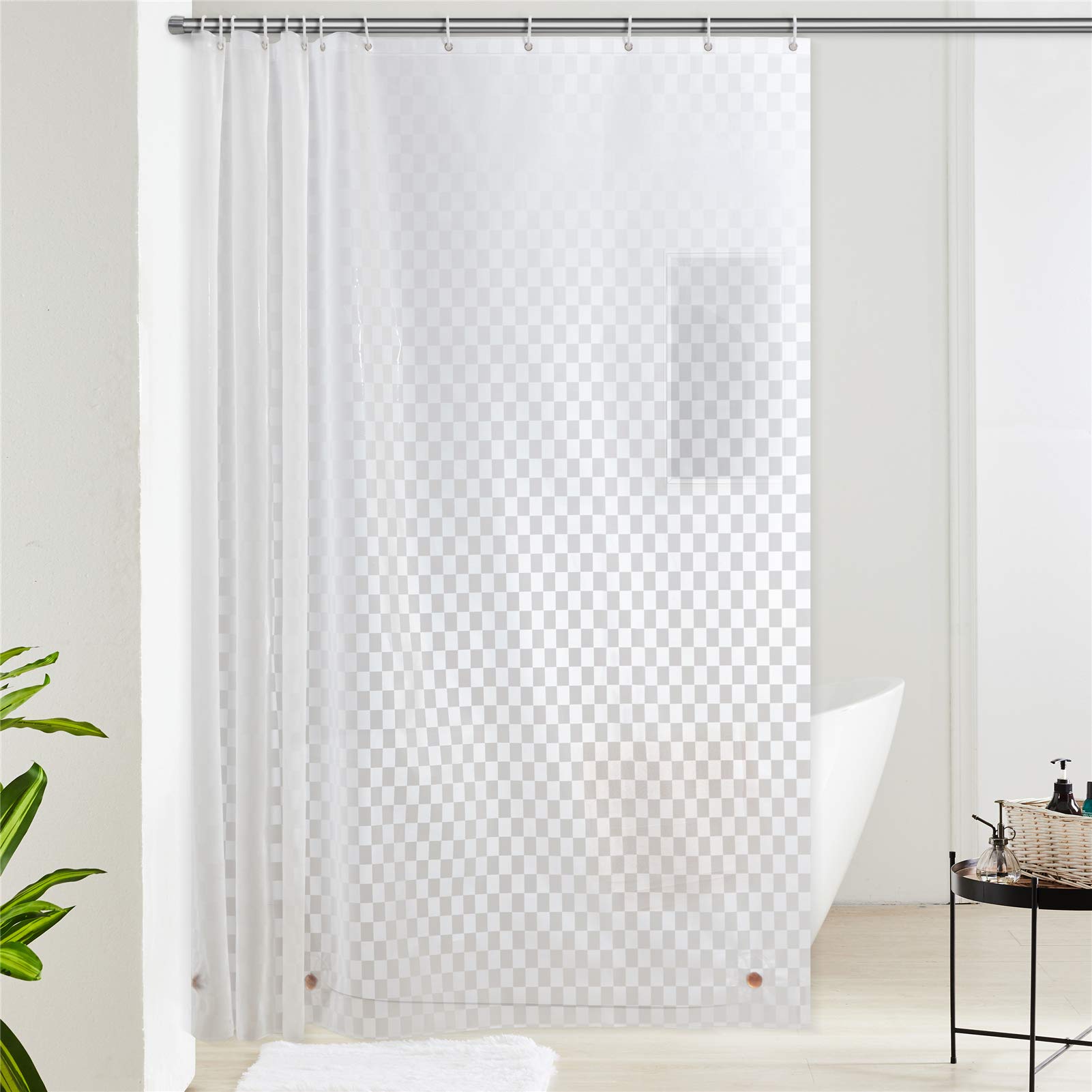 Tende da Doccia 180x200 cm, Tenda Vasca da Bagno con Calamita di Peso Sotto, Tenda da Doccia