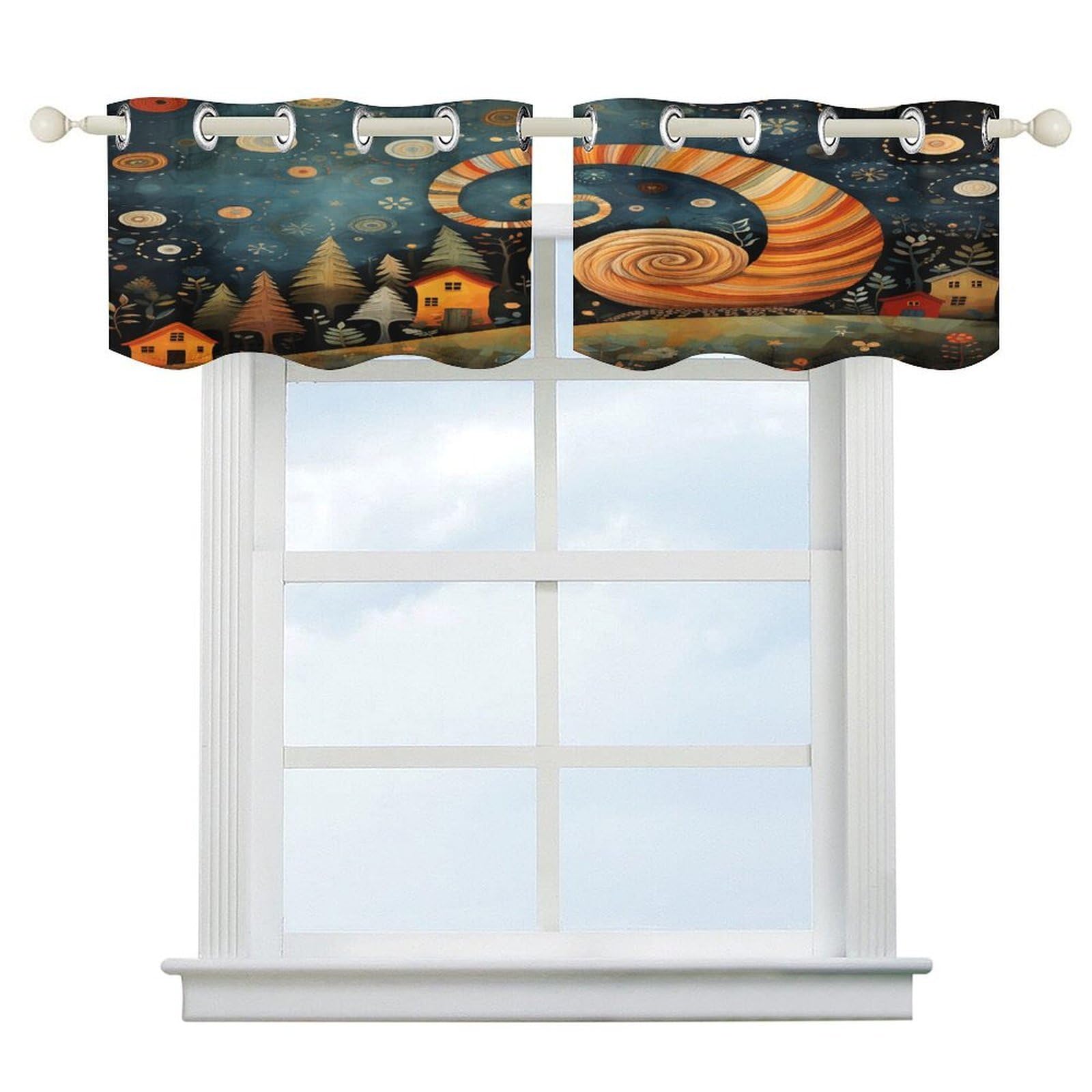 Cortinas opacas de caracol de 52 x 18.1 pulgadas con bolsillo corto para cortinero