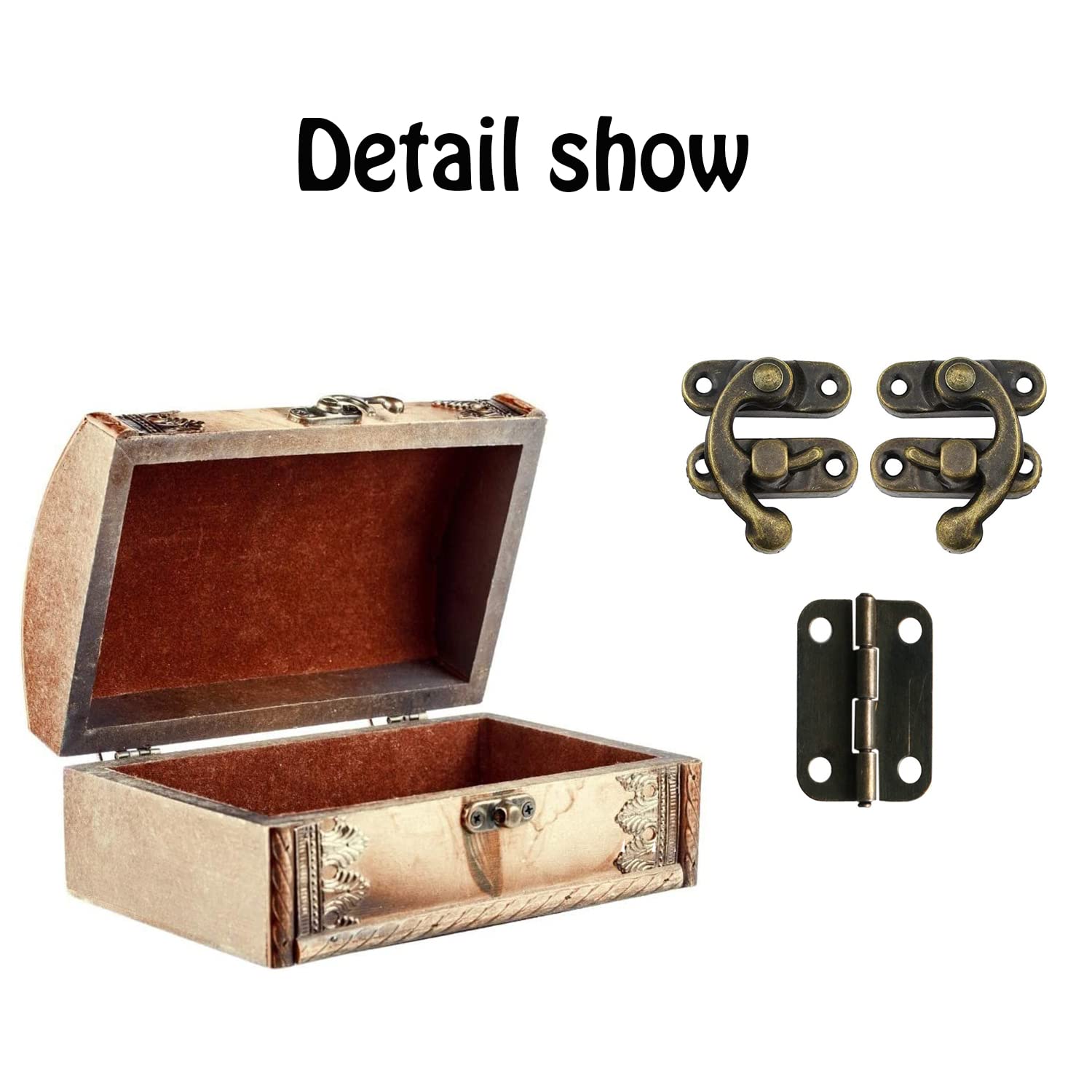 20 Pezzi Bronzo Hasp, Hasp Antico Legno, 40 Pezzi Cerniere Per Scatola, Con Viti, Per Artigianato Retrò, Come Scatole Retrò In Legno, Scatole Regalo, Scatole Per Vino, Cassette Per Attrezzi