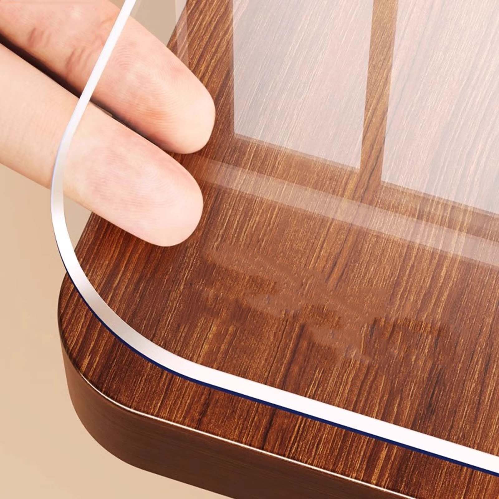 QBYRSSS Transparent Table Cover Protector Heavy Duty Clear Table Protector 110x230cmTransparent Vinyl Table Cover Waterproof & OilProof 2mm Thick Clear Plastic Tablecloth for Desks and Dining Tables