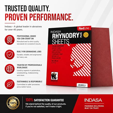 Buy Indasa Red Line Rhynodry Heavy Duty Sanding Sheets, 5 Series (5-40)