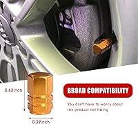 Vista 2 de Ziciner 8 tapas de vástago de válvula de neumático de automóvil, cubiertas de válvula de rueda de aleación de aluminio con junta tórica de goma