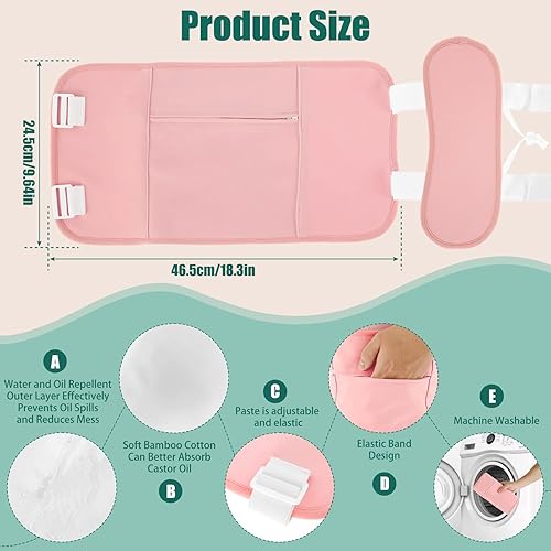 Miniatura 5 de Envoltura de aceite de ricino reutilizable con correas ajustables, paquete de envoltura de aceite de ricino sin desorden para desintoxicación del