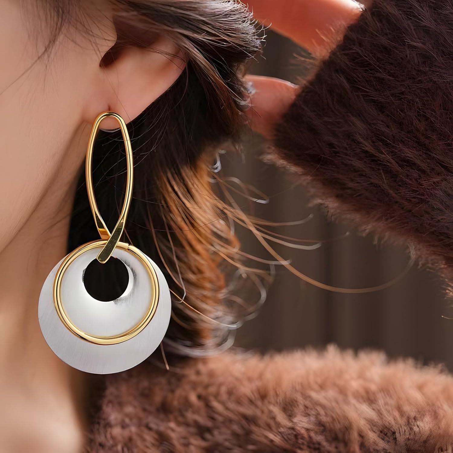 Boho Vintage Drop Earrings, Statement Irregular Hollow Earrings for Women, Geometric Round Waterdrop Leaf Handmade Dangle Earrings, Ethnic Style Vintage Bohemian Set as Birthday Christmas Gifts - Image 8