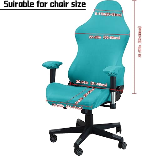 Vista 28 de Fundas para sillas de videojuegos, funda elástica para silla de computadora, funda ergonómica para silla de oficina, para protección contra arañazos