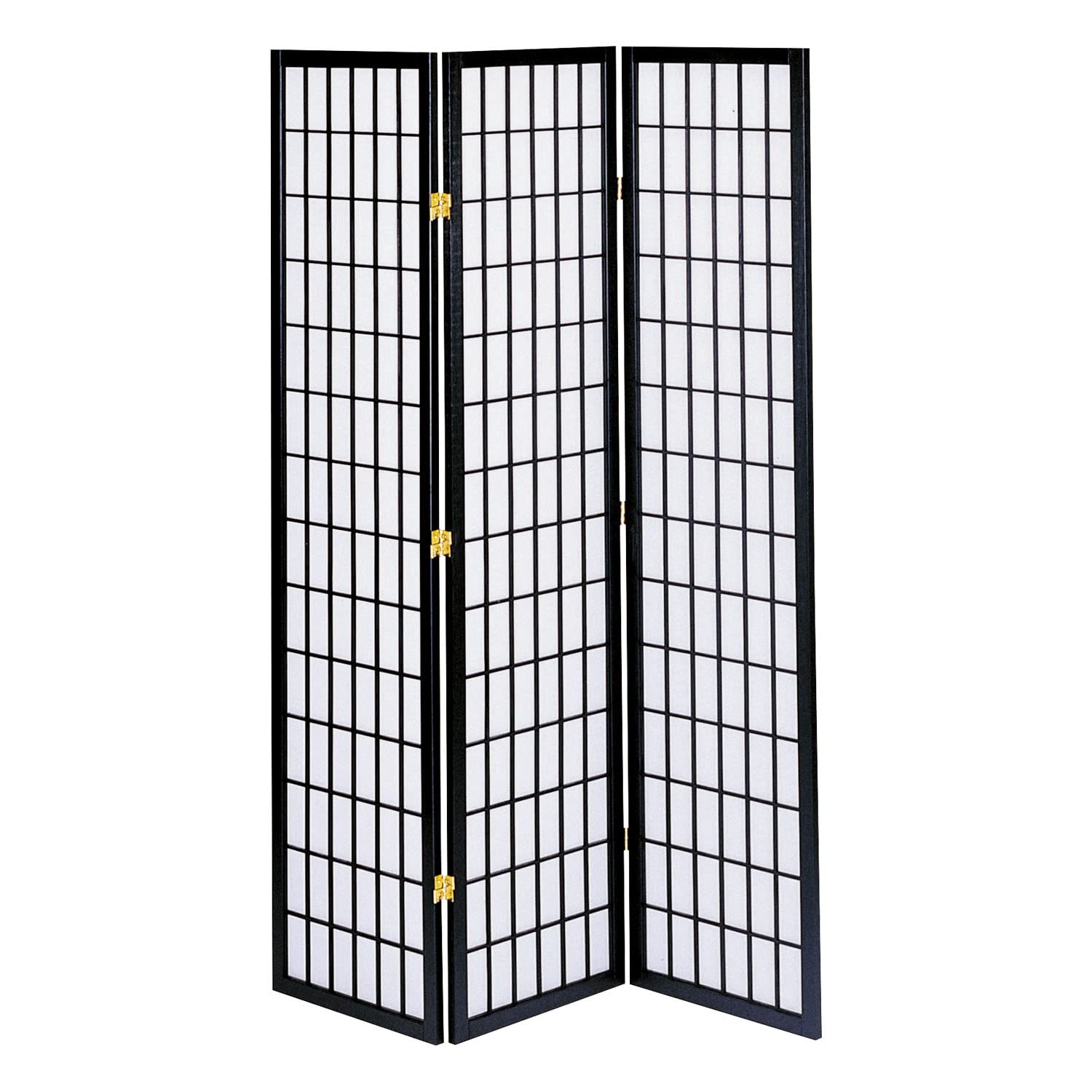 Amazon｜パーテーション 和風衝立 高さ180cm 3連 ブラック 完成品 幅45