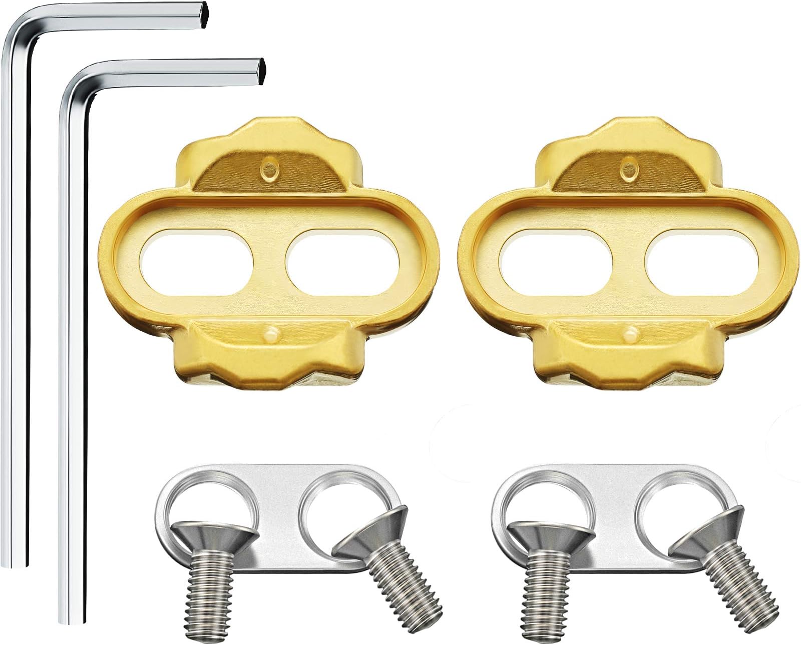 2 Pcs Bike Cleats and 2 Pcs Hexagonal Wrench Bike Pedals SPD Cleats for Eggbeater, Candy, Smarty, Mallet Pedals, Cycling Shoes