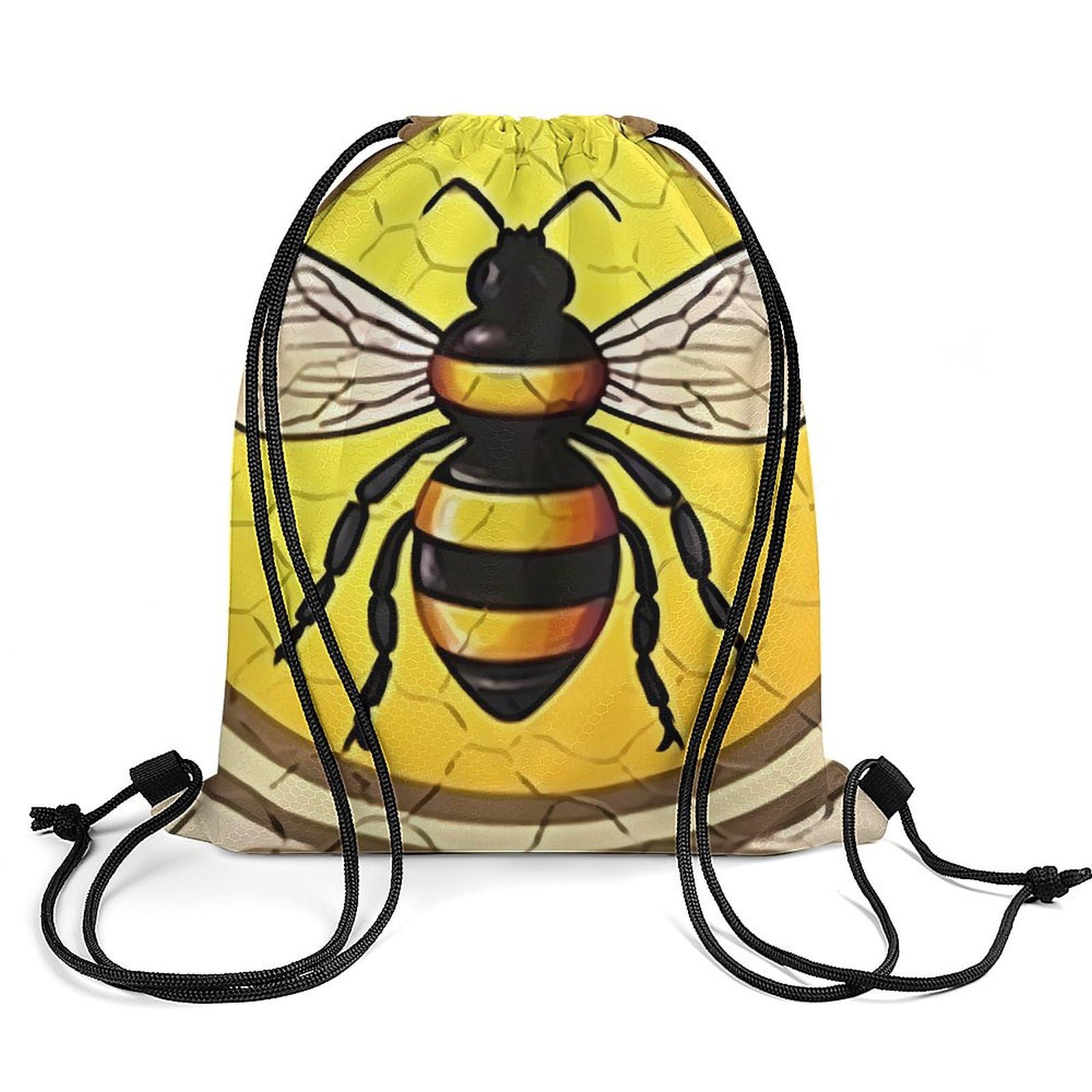 Honey Bee Drawstring Backpack Durable Sport Gym Bags Daypack for Men Women 35 * 42cm
