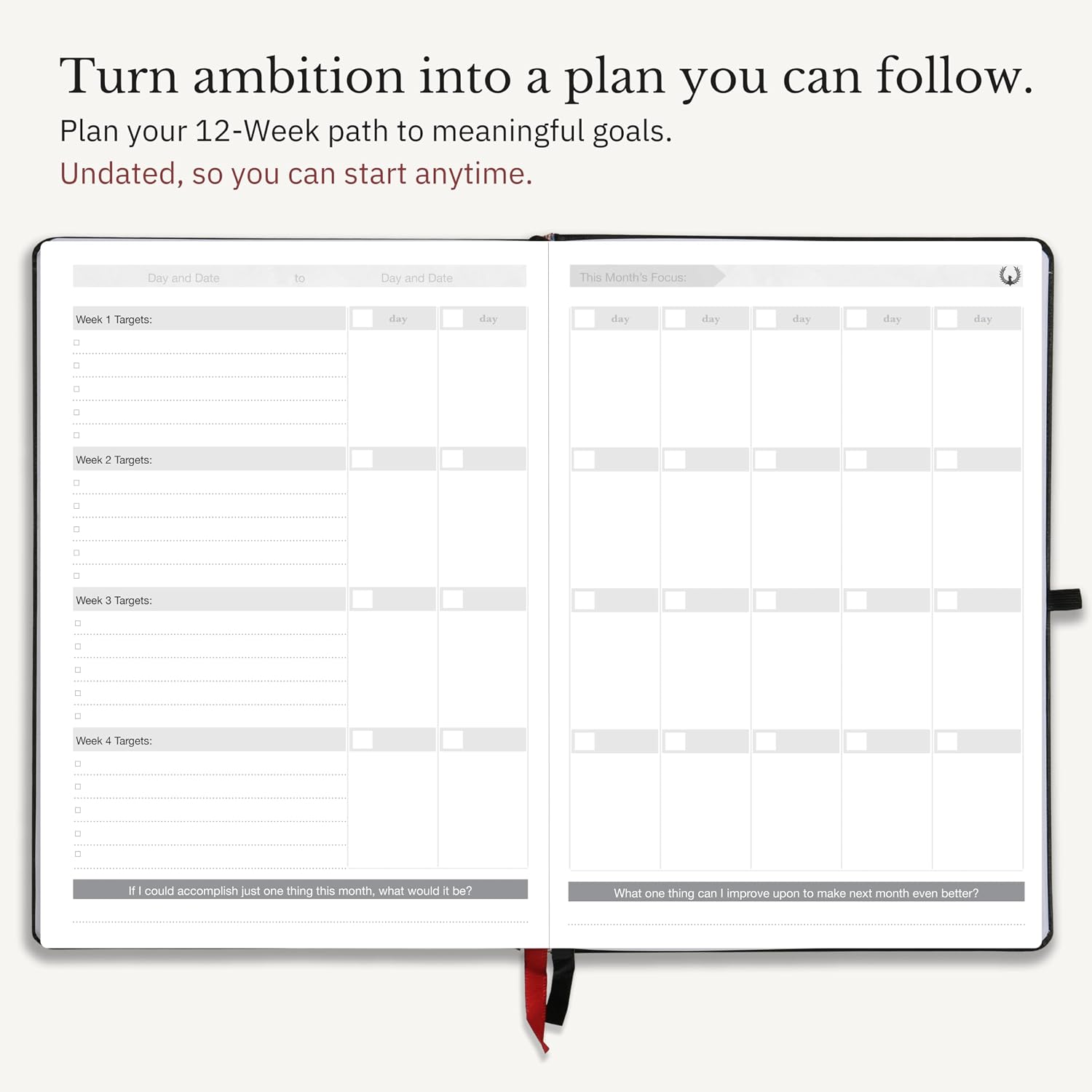 The Phoenix Journal - Quarterly Goal Planner, Daily Planner Journal & Organizer for Goal Setting, Productivity & Focus - Undated 12 Week Planner, Weekly & Monthly Planning, Habit Tracking - Hardcover (Classic)