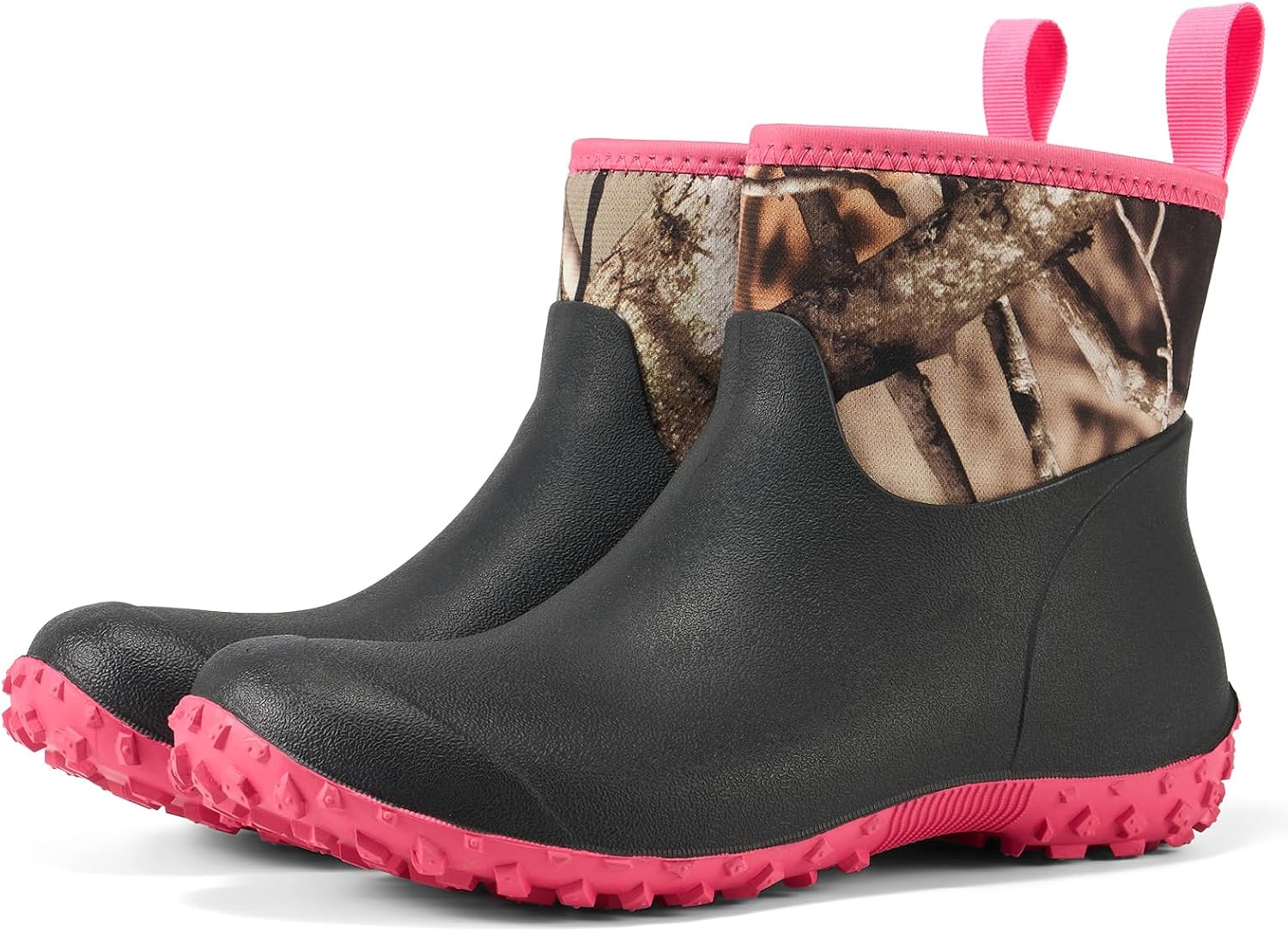 HISEA Women's Rubber Boots Waterproof, Ankle Rain Boots Insulated Neoprene Mud Boots, Anti-Slip Outdoor Work Shoes for Hunting Gardening Farming Yard Working