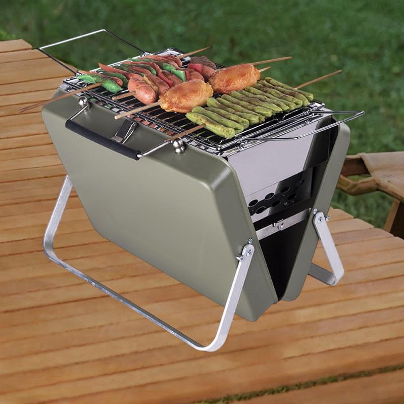 Grill składany, wszechstronny, kompaktowy, oszczędny, mały grill stołowy grill kempingowy na imprezę, do ogrodu, na podróż, piknik