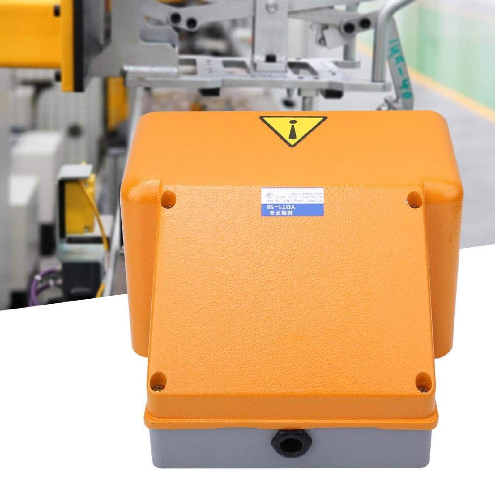 Walfront Interruptor de Pedal Industrial NC Doble con Carcasa de Aluminio Completo Momentáneo AC380V DC220V 6A