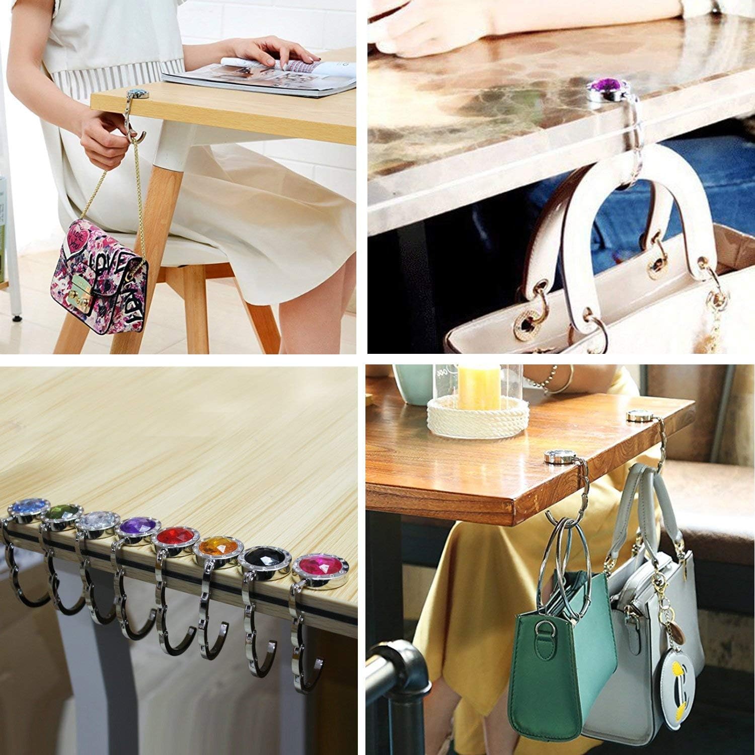 StillCool Handbag Hooks Bag Hanger Holder - Foldable Purse Hook Table Hanger (6)