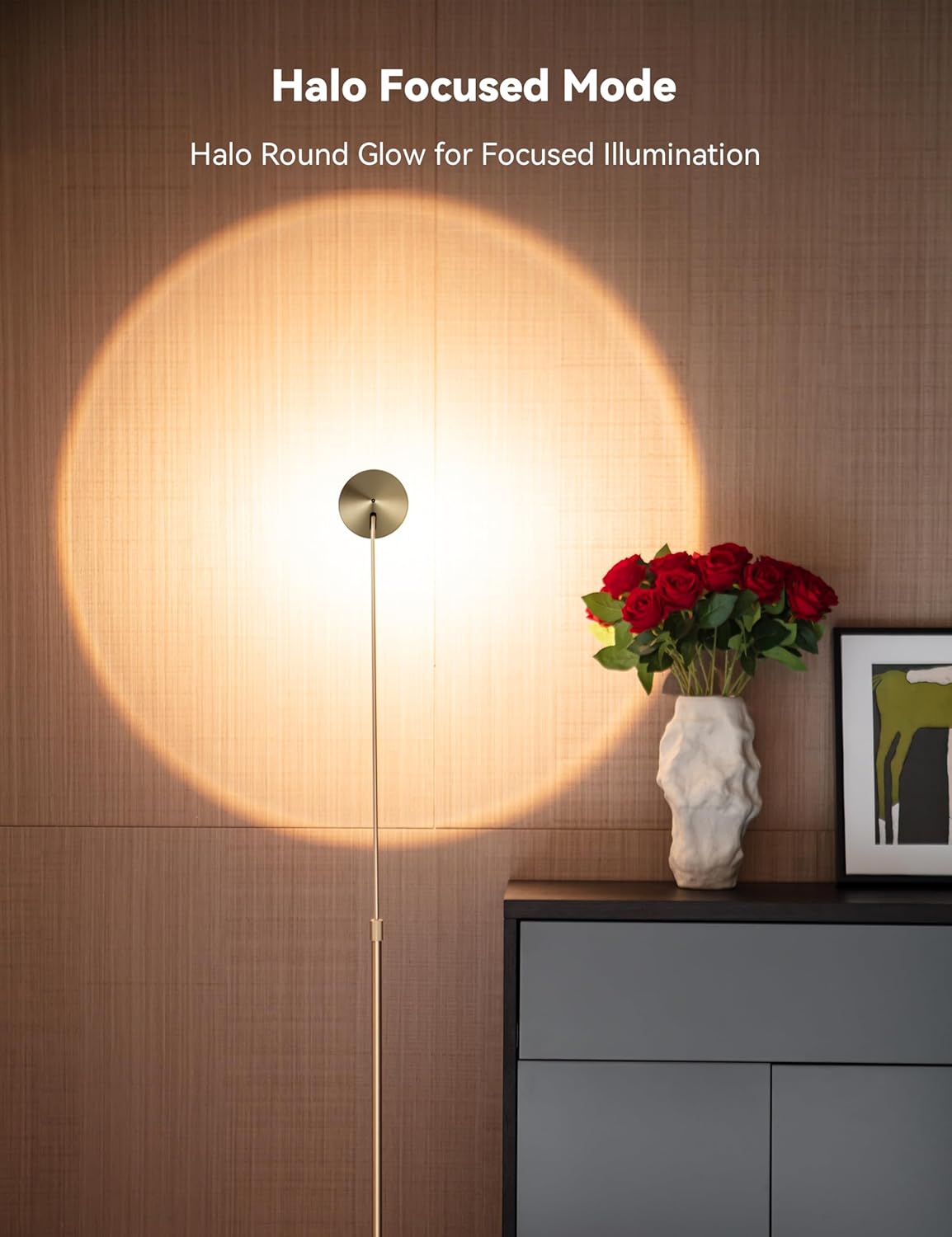 Tubicen Gold Floor Lamp, Flexible Up and Down Rotateble 150 Degree, 3-Stage Touch Dimmable LED Corner Floor Lamp for Bedroom, Adjustable Heights, Modern Standing Lamp for Reading, Sewing, Crafting