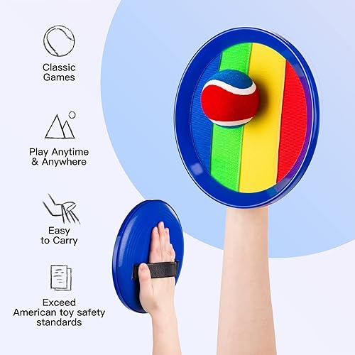 Miniatura 3 de EVERICH TOY Juego de pelota para lanzar y atrapar mejorado, juegos al aire libre para niños, rellenos de calcetines para juegos familiares, juguetes