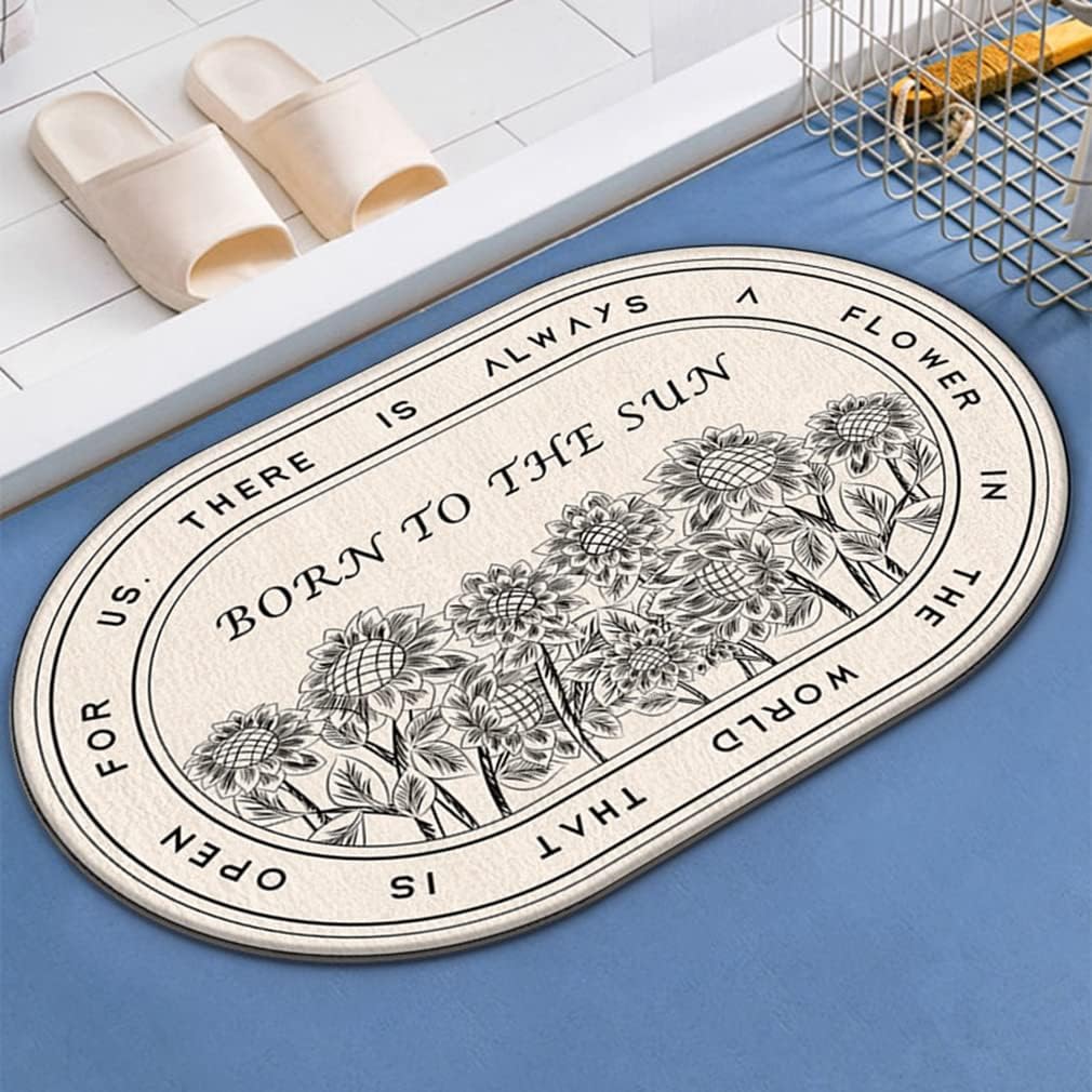 Ultra Soft Cartoon Area Rugs for Farmhouse Courtyard Bedroom Living Room Rug Kitchen Runner Carpet Plush Cute Non Slip Decor Mat for Bathroom Rugs Indoor Outdoor Doormat 1.3' X 2'/Sunflower