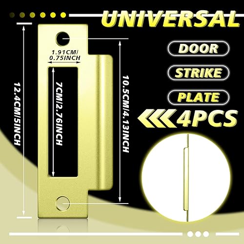 Miniatura 3 de Tandefio 4 piezas 4-78 pulgadas placa universal de huelga de puerta en T placa de huelga de puerta placa de bloqueo placa trasera de puerta con