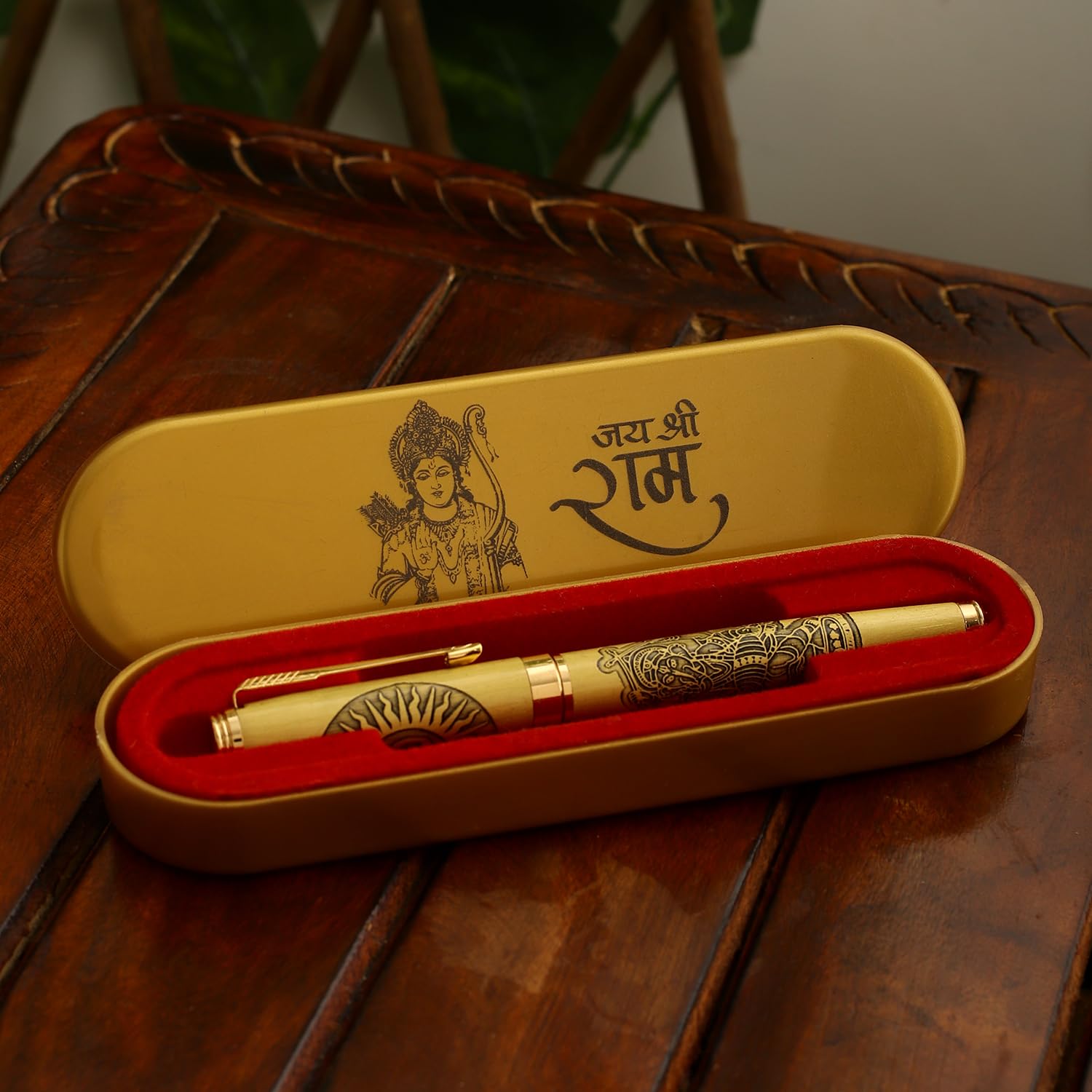 INTERNATIONAL GIFT® Golden Lord Ram Ji Blue Pen | Beautifully Designed Blue Ink Pen for Professional Writing, Personal Use, and as a Meaningful Gift-image-33