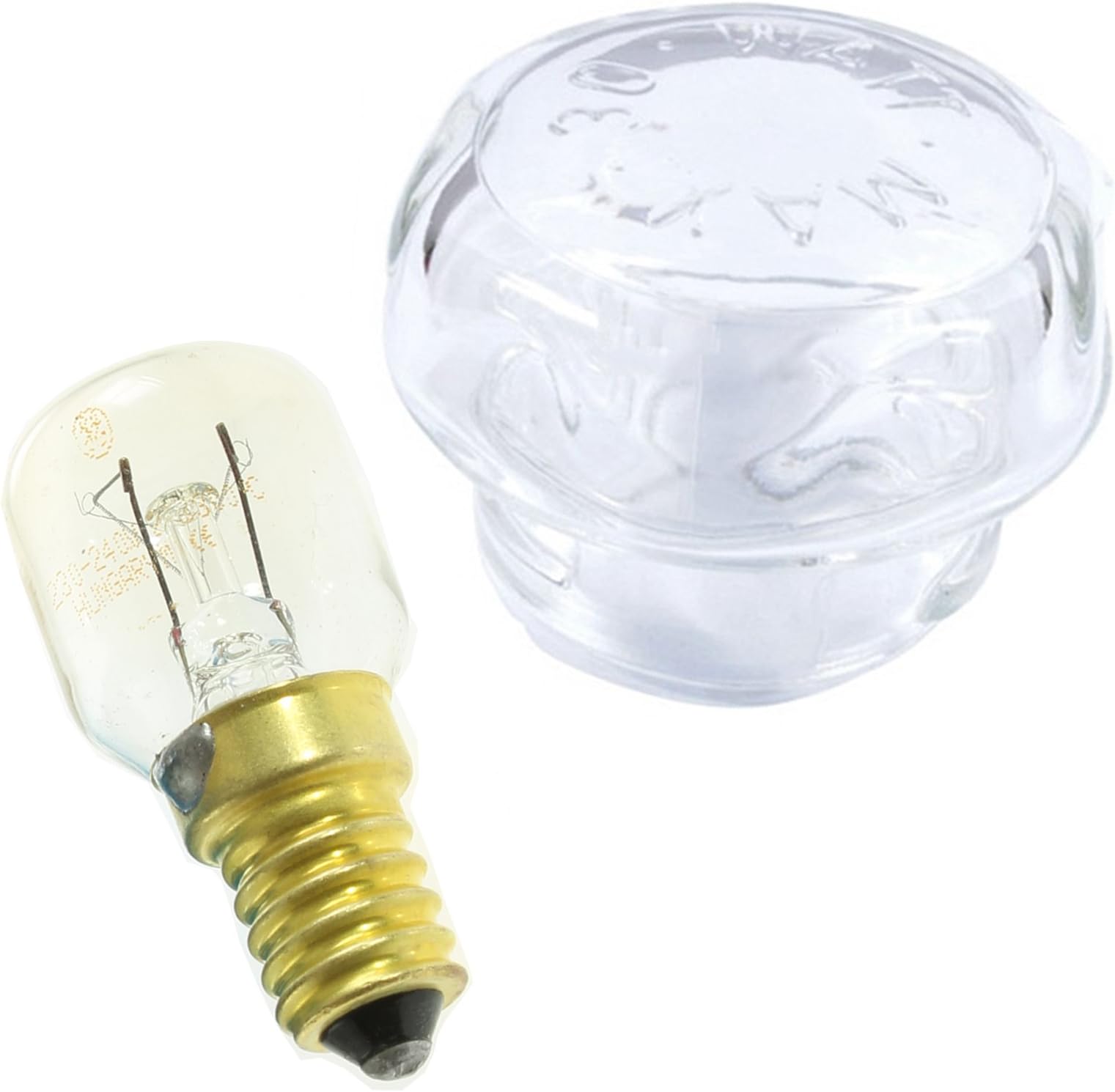 SPARES2GO Screw In Glass Lamp Bulb Lens Cover + Removal Tool + 40w