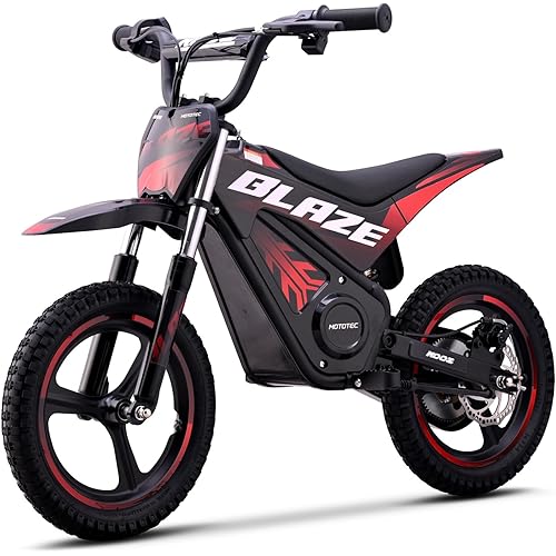 KOOZ HP01E Kids Electric Dirt Bike, 36V 350W Electric Motorcycle for Kids, Youth Electric Motocross Bike with 15.5MPH Max Speed, 35-Min Ride Time on High Speed, Alloy Wheels with 14” Pneumatic Tires