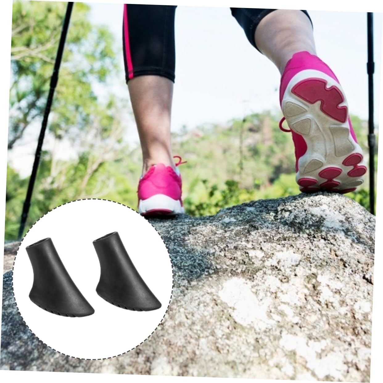 Kisangel 30piezas Funda Del Bastón De Trekking Repuestos Antideslizantes De Plástico Para Senderismo
