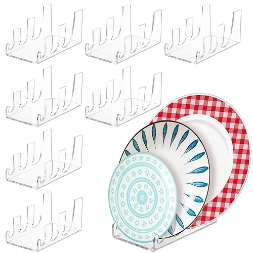 Wenqik 8 Pcs 3 Tier Plate Dinnerware Display Stand Acrylic