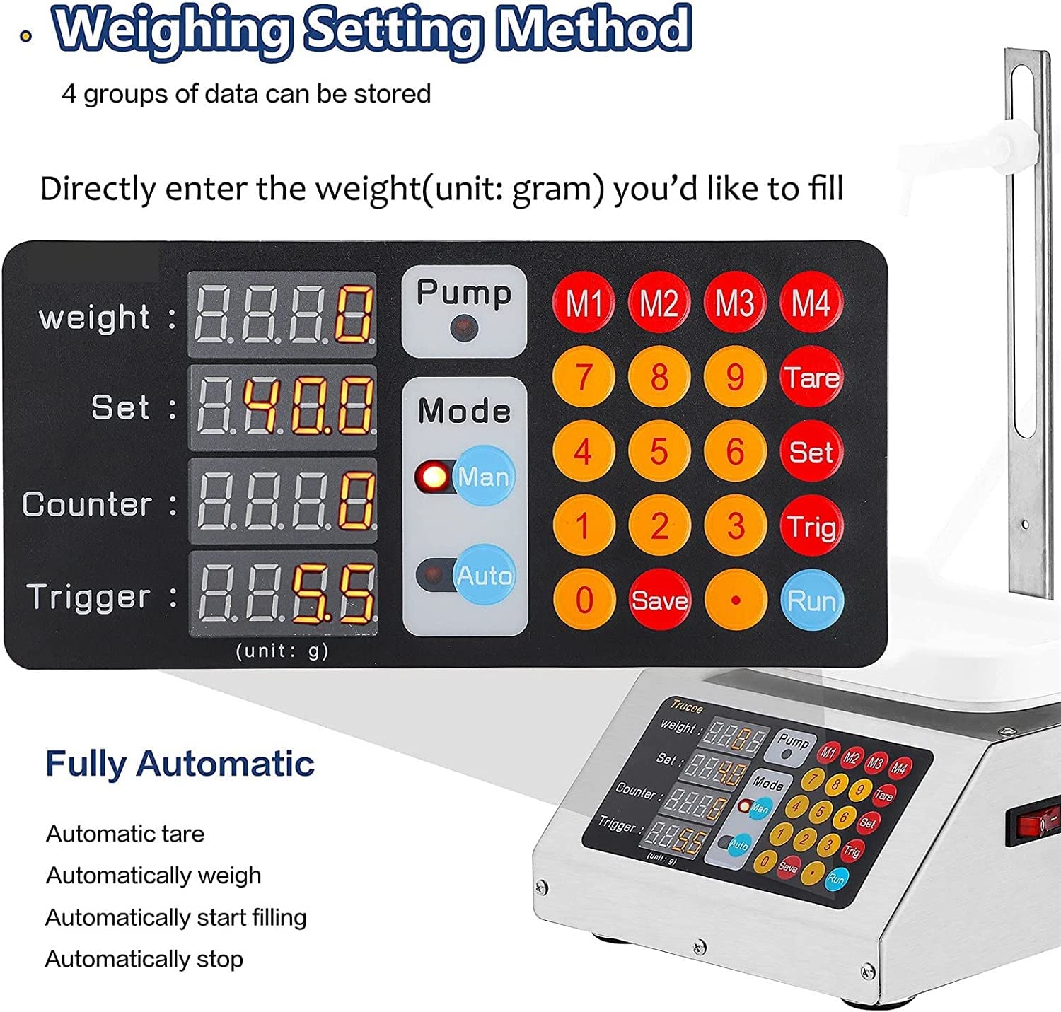 TREEYX Automatic Filling Machine 5-50ml Filling Machine Liquid Filling Machine Auto Digital Bottle Filler for Paste Cream Cosmetic — view 3