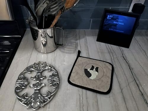 Miniatura 3 de Caroline's Treasures CK2169PTHD Border Collie in The Kitchen - Juego de soportes para ollas de cocina, resistentes al calor, almohadillas calientes