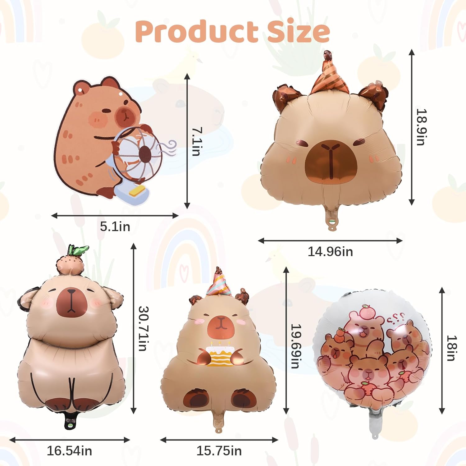 Capybara Birthday Decorations Includes 12Pcs Balloon Animal Balloons 1Pcs Capybara Birthday Banner for Party Favors Cute Baby Shower Decorations for Capy Lovers - Image 2