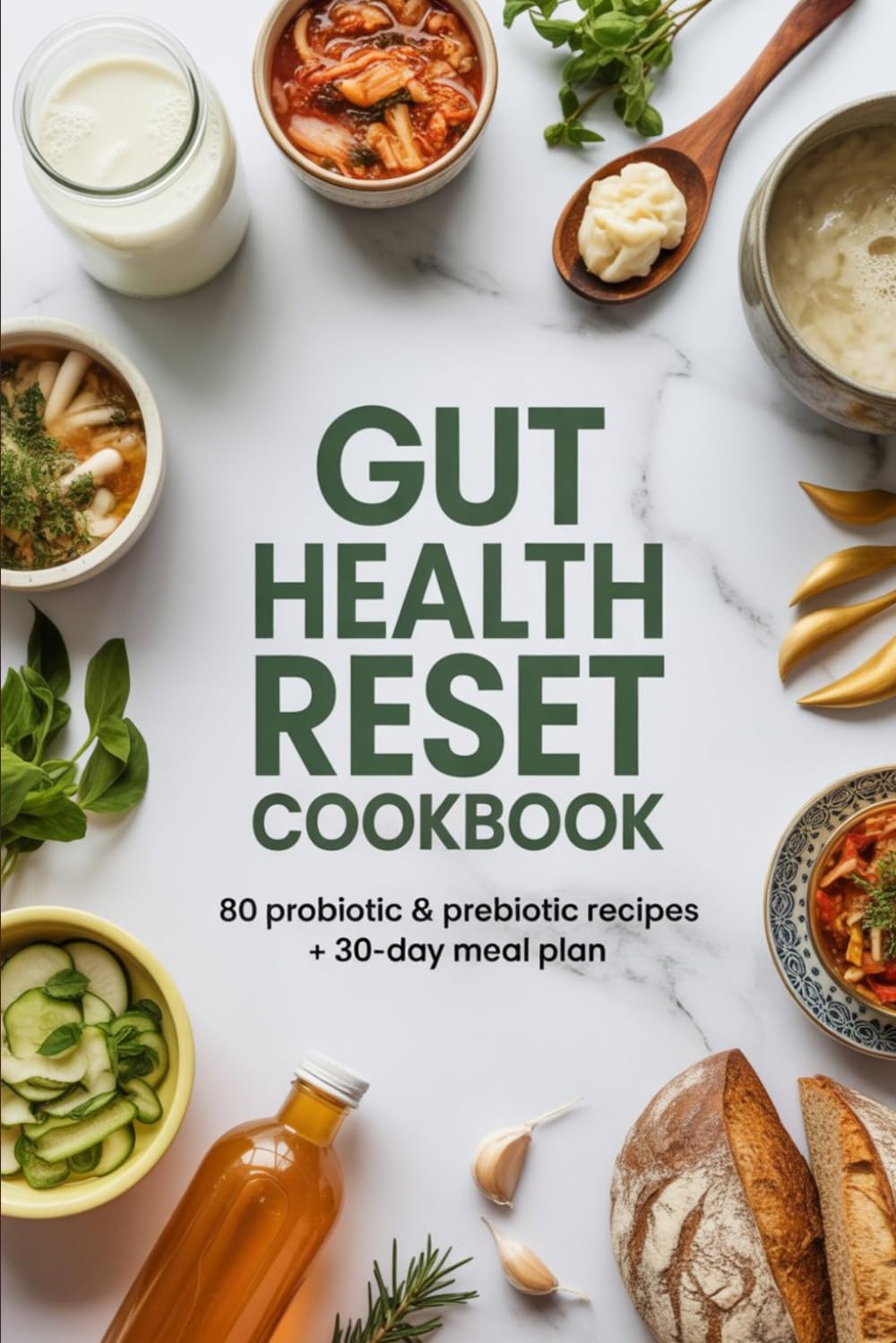 Gut Health Reset Cookbook: 80 Probiotic and Prebiotic Recipes Plus a Complete 30-Day Meal Plan to Heal Your Microbiome and Restore Energy, Mood and Digestion