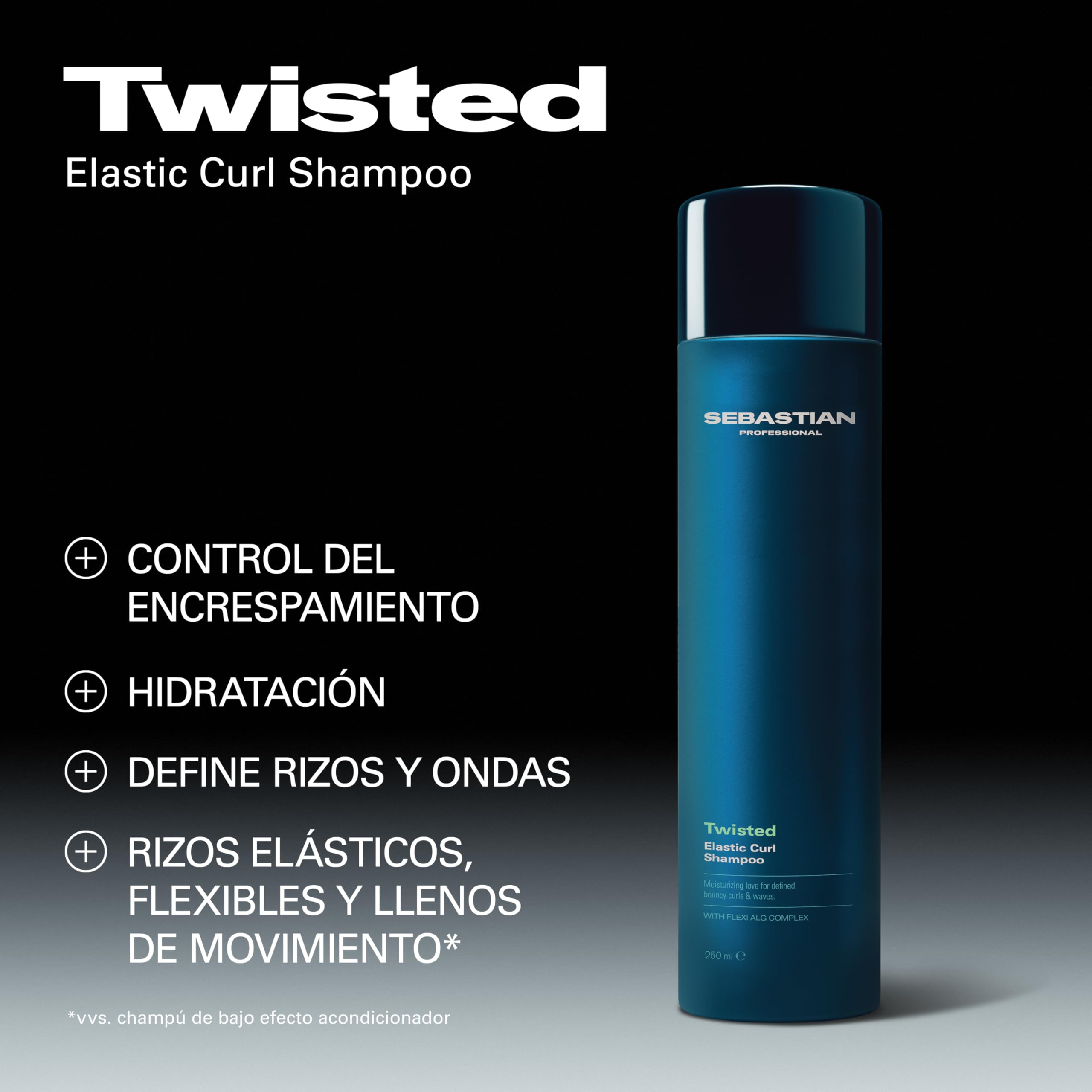 Sebastian Professional Twisted | Champú Hidratante Profesional con Control del Encrespamiento | Definición y Flexibilidad para Rizos y Ondas | Ideal Para Cabello Rizado