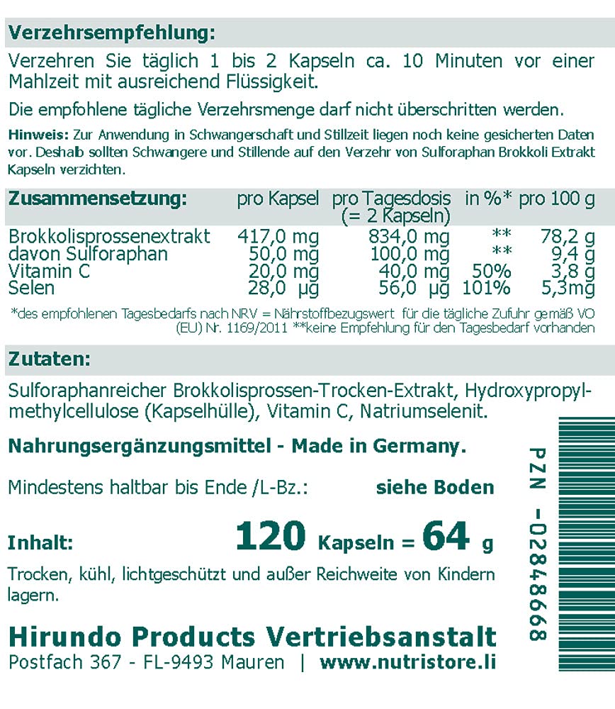Sulforaphan 50 mg vegane Kapseln 120 Stk.