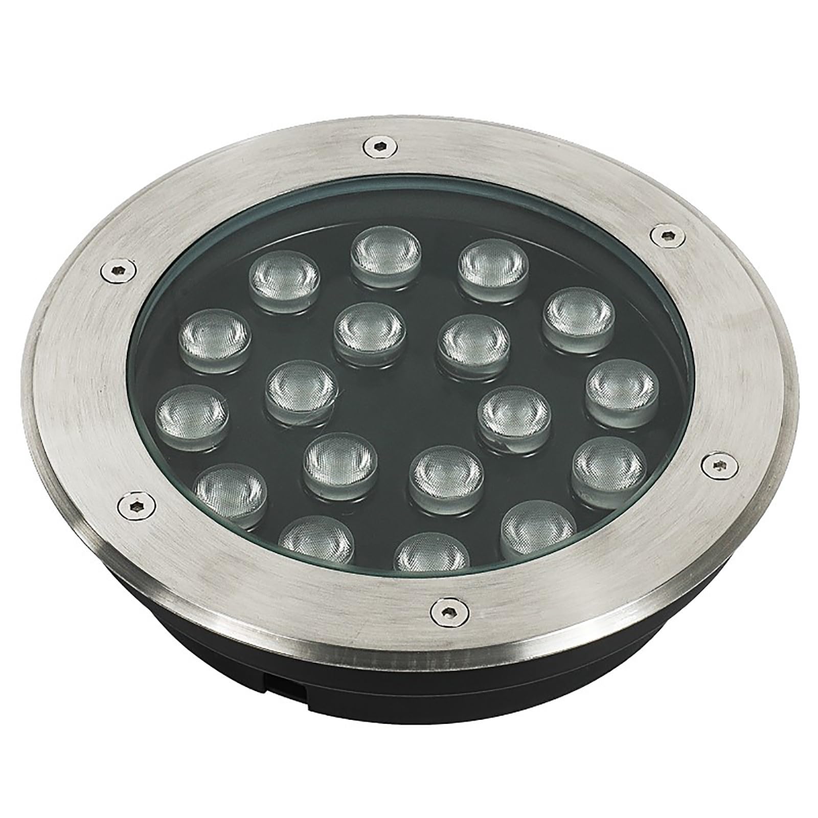 LED Landscape Lights - Outdoor Buried Lights, DC 24V low voltage Round Recessed Ground light, IP67 Waterproof Illumination Path Light, Floor Lamp Lawn / Terrace / Garden, Easy To Install(Warm White co
