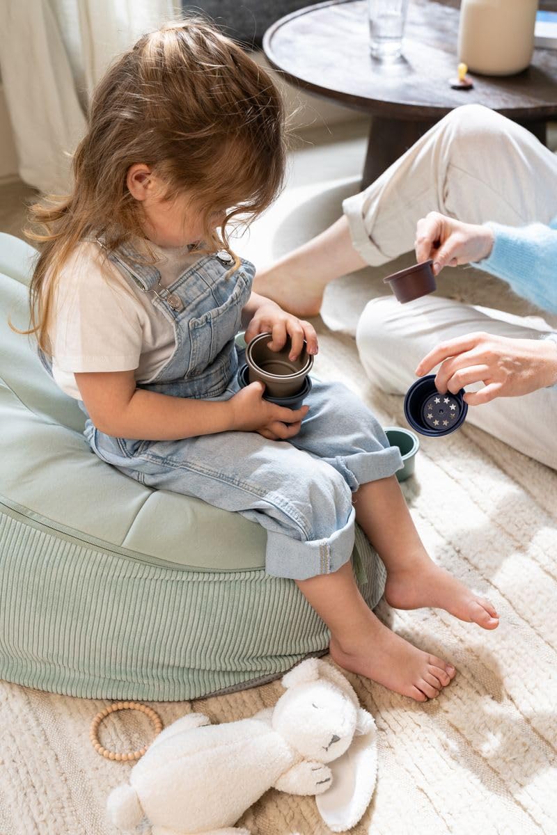 doomoo Transat Bébé Evolutif Fauteuil Enfant Seat'n Grow- Dès la Naissance et jusqu'à 25kg - Ultra Confort - Remplissage Microbilles et Tissus en Coton Doux Oeko-Tex et GOTS, Vert
