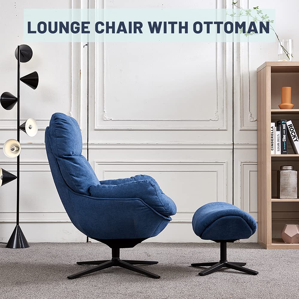 JOYBASE Lounge Chair with Ottoman, Swivel Accent Chair with Ottoman, Chair and Ottoman Set
