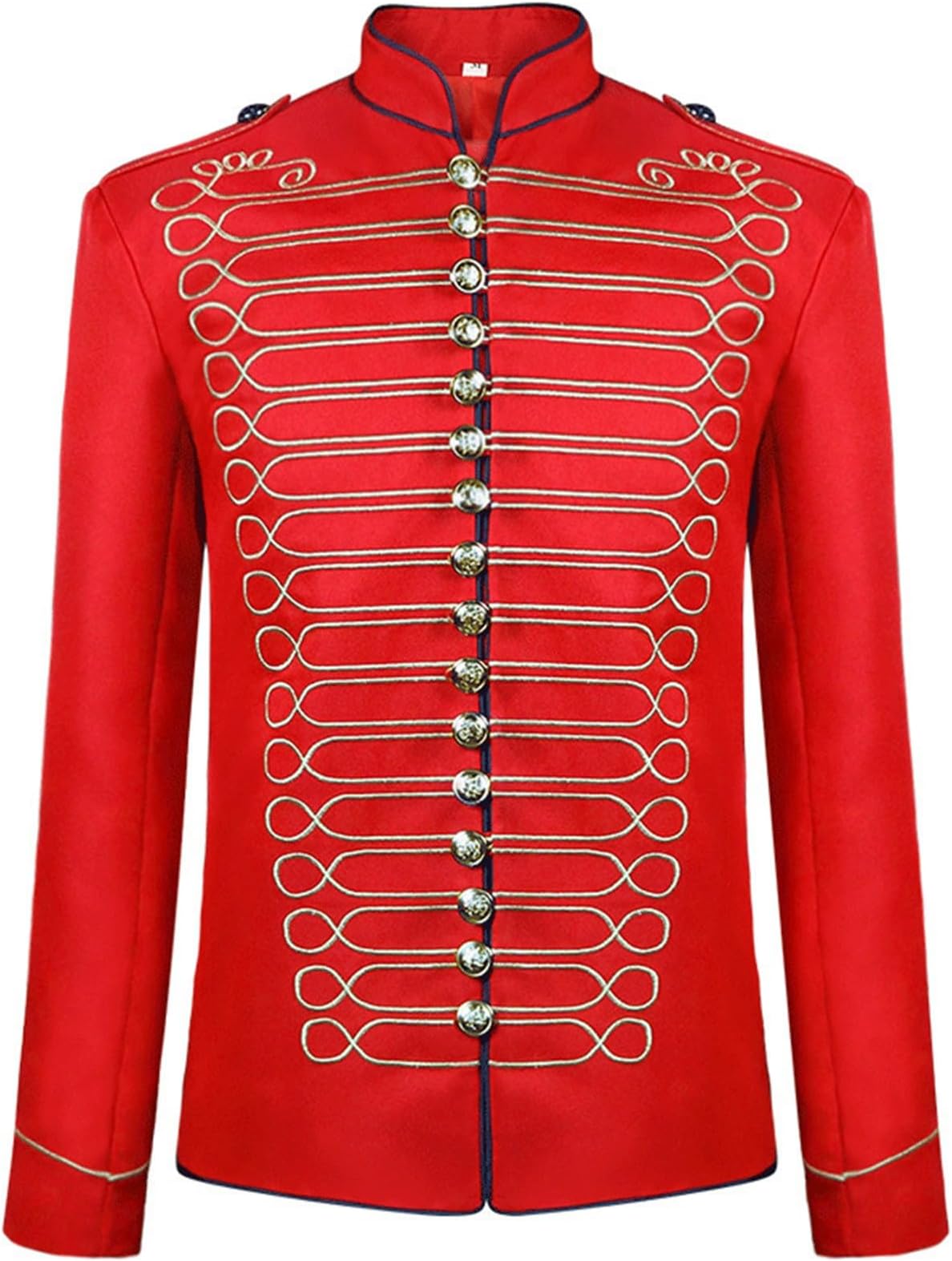 Gothic Steampunk Parade Jacket Men's Carnival Costume Military Drummer Hussar Napoleon Clothing Medieval Prince Jackets Victorian Jacket Stand-Up Collar Halloween Cosplay Outfit