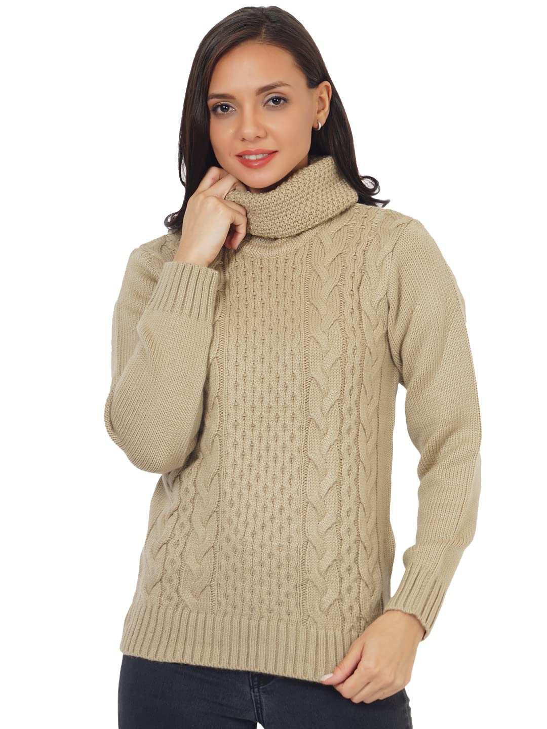 Joe HazelIrish Cable Sweater - Light Beige - P