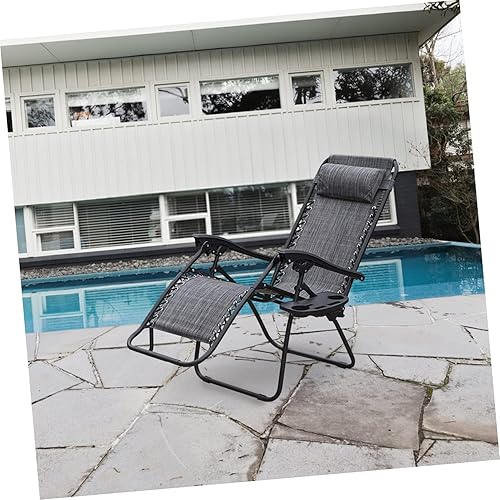 Miniatura 5 de GANAZONO 1 juego de silla de playa plegable para camping, tumbona de playa plegable, tumbona de lona elástica para césped, sala de estar, patio,