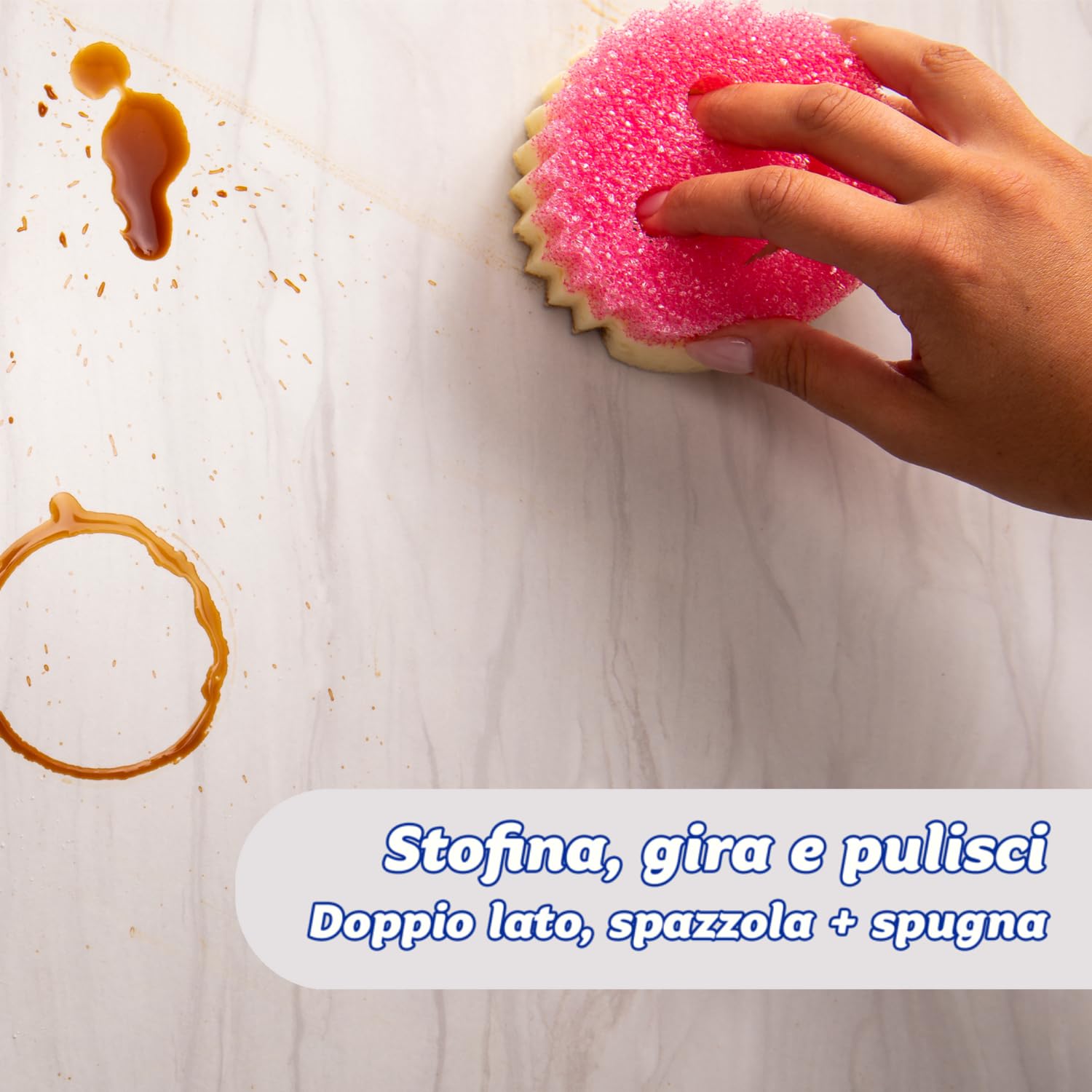 Scrub Daddy Scrub Mommy, Spugna Abrasiva Cucina su Due Lati, Alternativa Prodotti Cucina ai Panni Non Graffiati, Spugna Faccina Sorridente per Lavello, Bagno e Doccia, FlexTexture, Rosa 2 Pz